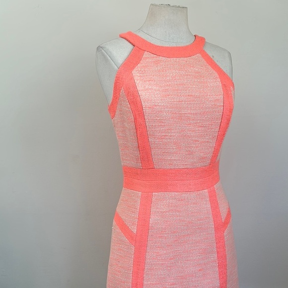 Original Milly of New York Tweed Sheath Coral Sleeveless LINED Mini Dress sz 2 - Picture 7 of 7